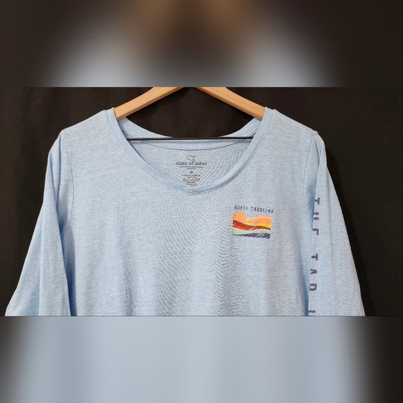 State of Mine Women's NC Long Sleeve T-Shirt M North Carolina Mountain V-Neck - Picture 5 of 8